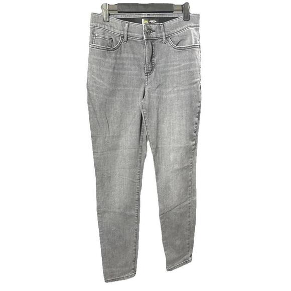 Lee Denim - Lee Jeans Gray Denim Regular Fit Skinny Leg Mid Rise Jeans Flex Motion Size 8